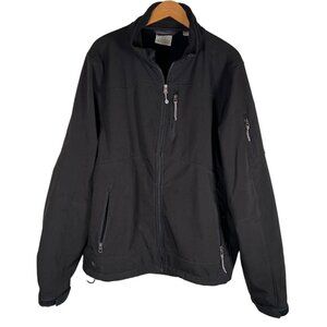 Black Diamond Men Size XL Black Windbreaker Bomber Zip Jacket Cozy Fleece Lining